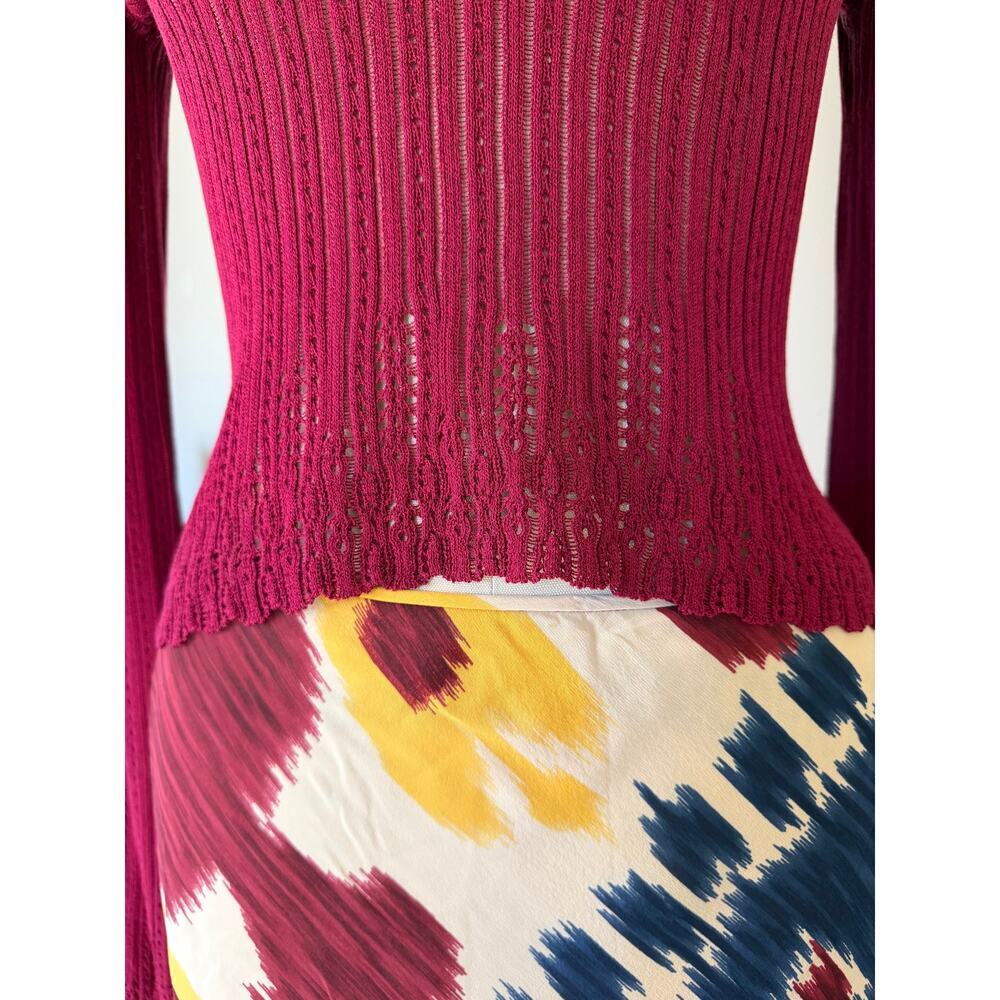 Archival John Galliano Era Christian Dior Burgundy V-Neck Sweater - Picture 4 of 5